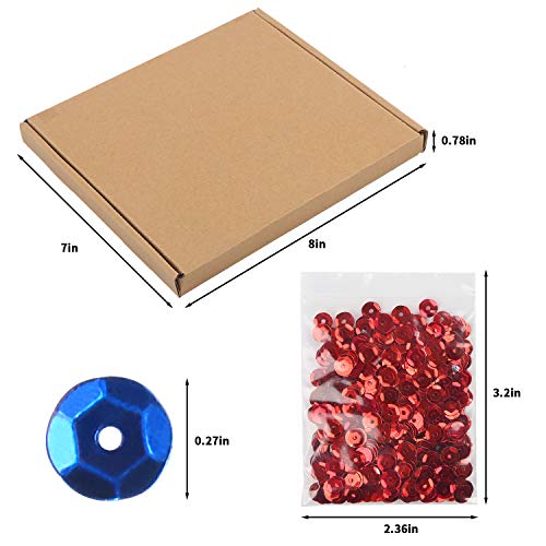 image for CCINEE Loose Sequins,Bulk 24 Assorted Color Rainbow Round Cup Sequins 