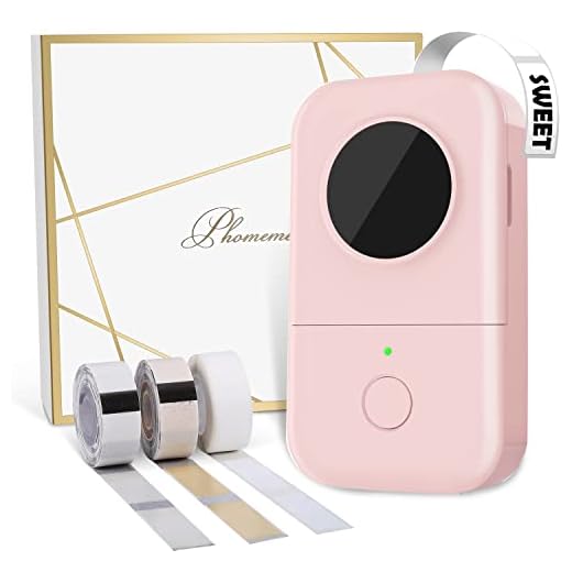 Phomemo D30 Bluetooth Label Maker Machine-with 3 Roll Adhesive Labels, Portable Label Printer Thermal Wireless Sticker Maker, Small tag Machine Easy to Use Printing Price,Label,Kitchen ,Pink