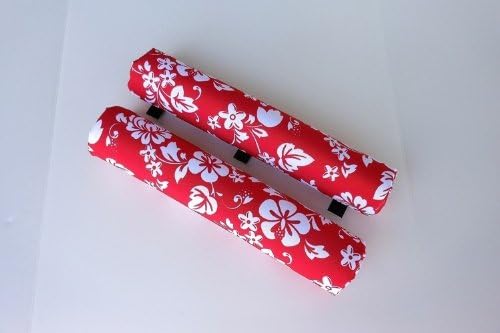 18" Roof Rack Pads Red Floral - Non Logo (Made in U.S.A.) Regular Pads