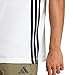 adidas Men's Essentials 3-Stripes Single Jersey T-Shirt, White/Black