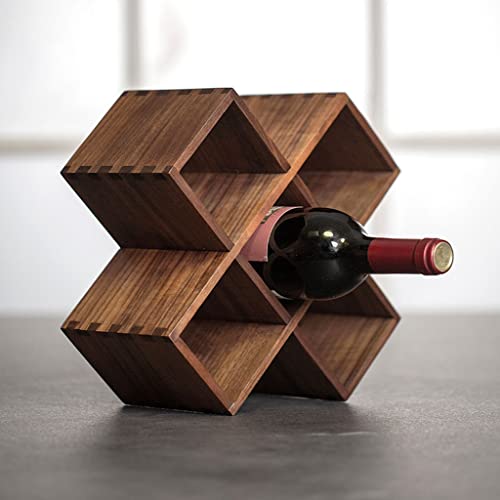 Soporte para botellas de vino de nogal negro de 5 compartimentos miniatura 6