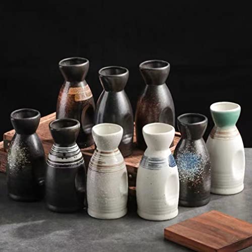 Lifkome Japanese Decor Japanese Decor 1 Set Of Ceramic Sake Set With Tokkuri Bottle And Saki Cup Set For Japanese Restaurant Supply Microwave And Dishwasher Safe Flatware Sets Utensil Set #TOP6