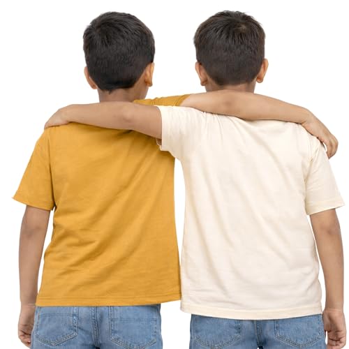 Image of Kuchipoo Boys Cotton Printed T-Shirts | Half Sleeve Round Neck | Soft & Comfortable Casual Wear for Kids | Pack of 2