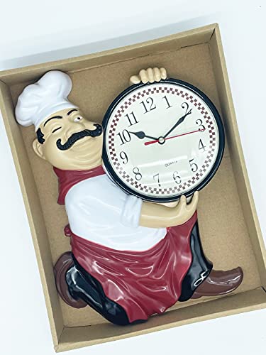 Muellery Chef Decorative Wall Mounted Clock For Kitchen Dinning Hall Restaurant Café Tpca54336-P #TOP1