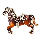 馬 ブローチ うま ピンバッジュ 2026年 午年 干支 合金+ラインストーン ピンバッジ レトロ 動物 ブローチ 年賀状 開運 風水グッズ 新年 レディース メンズ ジュエリー ギフト