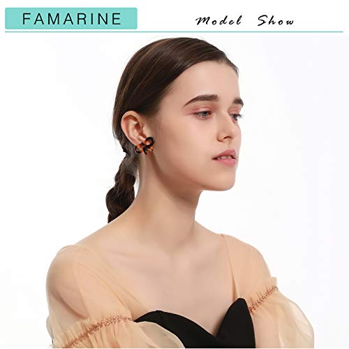 Tortoise Shell Ribbon Bow Tie Stud Earrings Acrylic Resin Lucite for Women Fashion Jewelry4