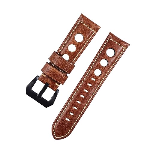 Correa de reloj de cuero vintage de 20 mm 22 mm 24 mm MENGKE cinturón marrón de hombre