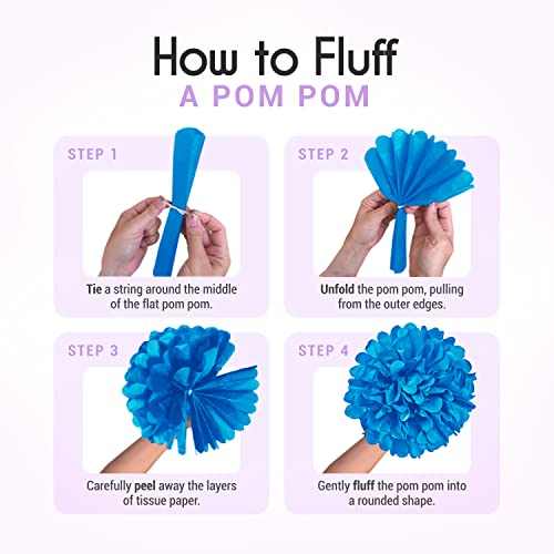 Epiqueone 20-Piece Tissue Paper Pom Poms Party Kit - Add A Splash Of Rainbow Colors To Your Celebrations! Perfect For Birthday, Bridal Shower, Baby Shower, Wedding, Anniversary & Graduation #TOP3