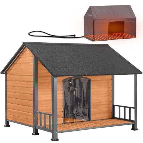 AIVITUVIN Heated Outdoor Dog House with Porch