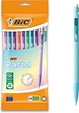 À la fois doux et durable BIC Matic Pastel Trousse de 10 porte-mines à pointe 0,7 mm, 5 couleurs pastel différentes, 3 pointes HB de 0,7, faciles à effacer