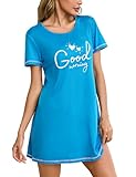 Chemise de nuit courte : Le joli motif cœur et lettres imprimé sur la poitrine, ainsi que les lignes décoratives sur les manches et l'ourlet, confèrent à cette chemise de nuit à manches courtes un look moderne et élégant.