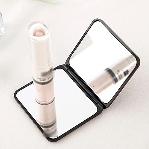 Kishme Make Up Mirror Foldable Makeup Mirror Mini Square Makeup Vanity Mirror Portable Hand Mirrors Double-Sided Compact Mirror Pocket Cosmetic Mirror #TOP6