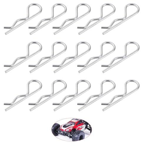 50 Stücke Karosserieklammern,Edelstahl RC Karosserie Clips,Silber Körper Shell Clip,R-Typ-Pin,Sicherheits Splinte,Karosserie Splinte Klammern,RC Zubehör für Ferngesteuerte Autoschale