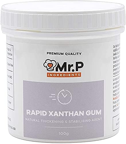 Mr.P Ingredients Rapid Agglomerated Xanthan Gum 100g Powder Rapid Thickener and Stabiliser Agent VEGAN Vegetarian Gluten Free Halal Kosher Non-GMO (Recyclable Pot)