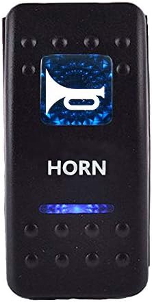 ESUPPORT Car Bar 12v 20a Blue LED Horn Light Push Button Rocker Toggle Switch 5pin Momentary on Off