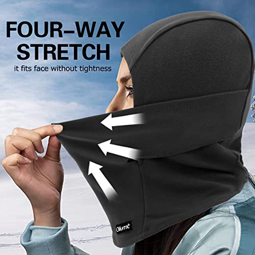 Oliumt Balaclava Ski Mask, Warm, Breathable & Lightweight, Full Coverage Fleece Winter Face Mask For Men & Women (Black,Black) #TOP4