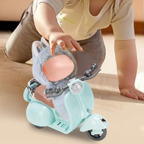 ZJchao Mini Plastik Roller Spielzeug, Elektrischer Puppenroller mit Musik und Lichtern Drehbares Puppenroller Fahrzeug Spielzeug Tischdekoration Interaktives Modell Scooter Fahrzeuge Spielzeug (Blue)