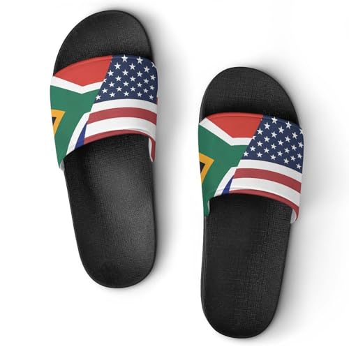 U.S. South Africa Flag House Sandals Non-Slip Bathroom Slippers Beach Summer Shoes for Men Women