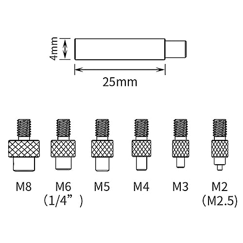 Image of Heat set Insert Tips, M2 M2.5 M3 M4 M5 M6 1 /4 Inch M8 936 Universal Soldering Iron Tips Soldering Tips Brass Face to Face Easy to Use 3D Printed Parts for 3D Printer