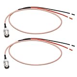 QINJOOELC 2 Pack BNC Pigtail Cable 50 Ohm RG316 Coaxial Coax Antenna BNC Female to Bare Wire Open End Connector Extension Cable for CCTV Surveillance DVR Camera Repair Cord 50cm/19.6inch (Female)