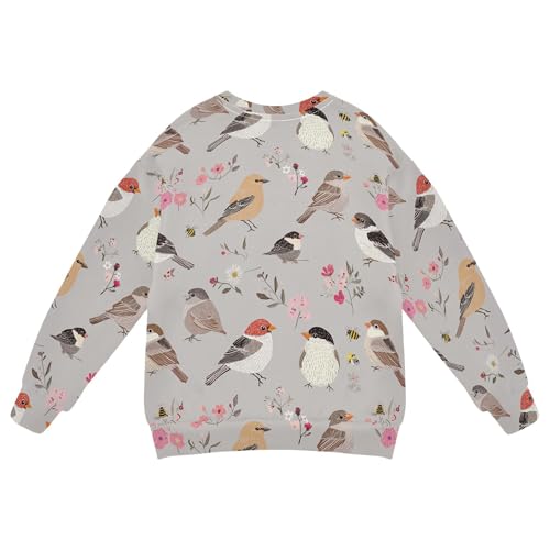 JUNZAN Cute House Sparrow Birds Kids Girls Hooded Sweatshirt Long Sleeve Kids Pullover Hoodie Party 4T2