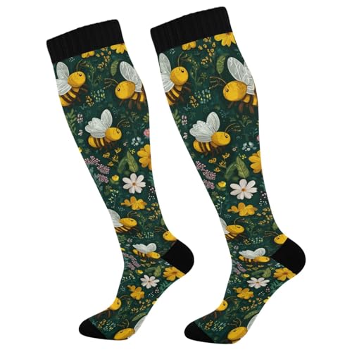 Image of Pigsaly Red White Polka Dot Womens Compression Socks Athletic Tube Sock Knee High Socks Outdoor Sport Socks
