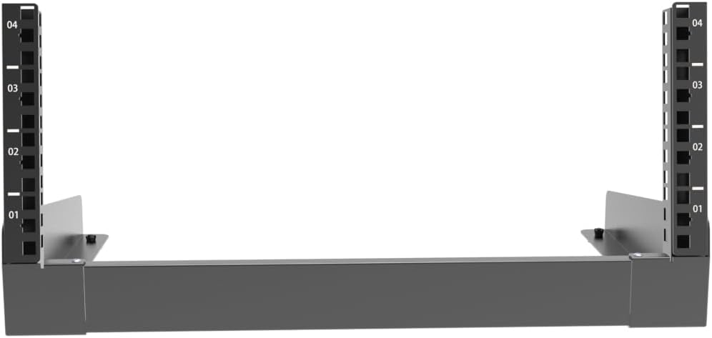 JINGCHENGMEI 4U Desktop Network Rack 19 inches Small Open Frame Rack 2 Post Free-Standing Tabletop Rack for Server, Patch Panel, Data, AV, IT,Studio or Networking Equipments (4U) - Image 2