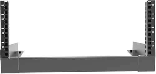 Miniatura 2 de JINGCHENGMEI Rack de red de escritorio 4U de 19 pulgadas, pequeño estante de marco abierto, 2 postes, estante de mesa independiente para servidores,