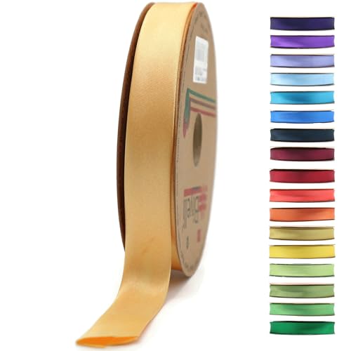 Image of Fold Satin Bias Tape - 99+ Colors - 3 /4 Inches Wide - 27 Yards - Fold Satin Binding Bias Ribbon Fabric Piping Bias Binding Tape for Sewing Clothing DIY (34. Pollen Gold) BYS34