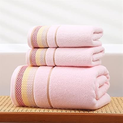 CULPRT Große Handtücher Badezimmer Set Mädchen Frauen Weiches Gesicht Bad Schwimmstrandtuch Set 3, Weich Bequem/Rosa/35,75 cm+70,140 cm