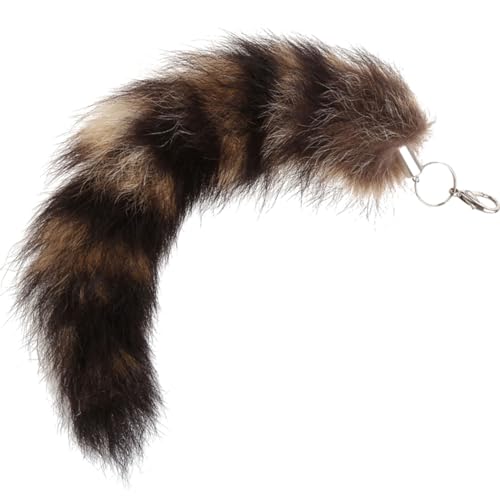 RDTGHY Super Fluffy Realistic Fox Tail Keychain - Extra Large