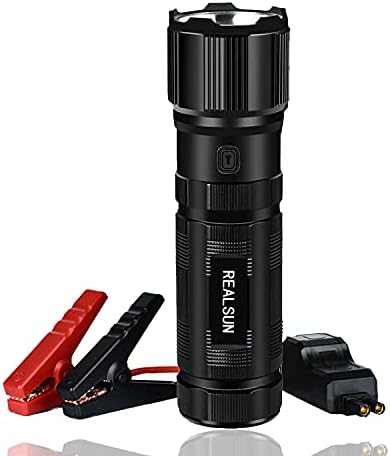 NOCO portable car battery jump starter with 1000 lumen LED flashlight and compact lithium battery design