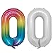 16 Inch Rainbow Colorful Jelly Digital Number Foil Mylar Balloons 0-9 Baby Shower Birthday Party Decoration Supplies Banner (16 inch Jelly 0)