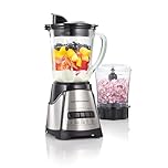 Hamilton Beach Power Elite Blender with 40oz Glass Jar and 3-Cup Vegetable Chopper, 12 Functions for Puree, Ice Crush, Shakes and Smoothies, Black and Stainless Steel (58149)