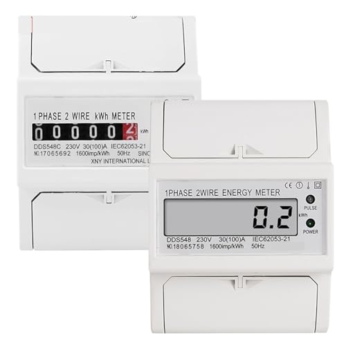 Load 30-100A 230VAC Single Phase 2 Wire Digital Wattmeter Electricity Cost Measuring Meter 1Pcs(LCD Display)