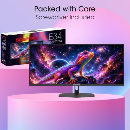 Image of Sceptre New 34-inch Prime Gaming Monitor 3440 x 1440 up to 240Hz 1ms 100% sRGB DisplayPort x2 HDMI x2 Build-in Speakers, Machine Black 2027 (E345B-QU240T Series)