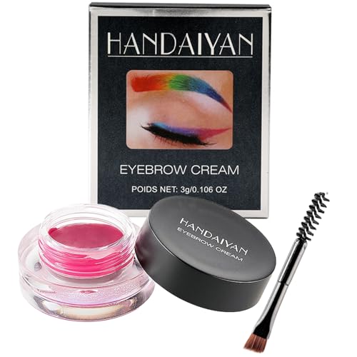 Pomada de cejas resistente al agua con pincel de larga duración para cejas, color rosa