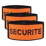 ATEQ UNIFORME Brassard Sécurité Brodé – Orange Haute Visibilité | Fermeture Scratch | Taille 50 cm | Accessoire Sécurité Événementiel