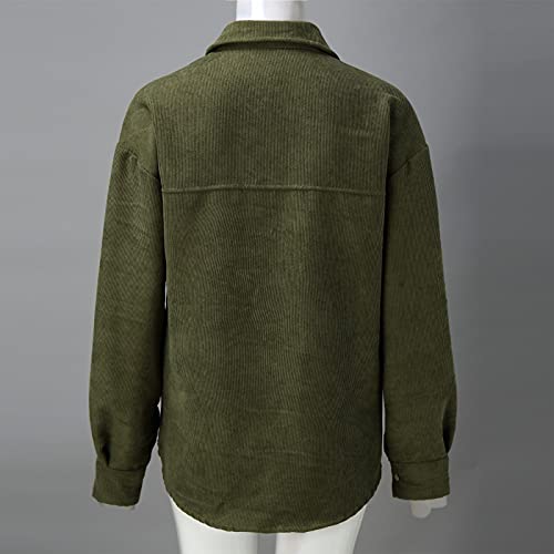 Briskorry Dames knoopsluiting corduroy pullover effen casual elegant shirt met lange mouwen V-hals overhemden losse licht sweatshirt oversize ontspannen bovenstuk met knopen - Image 7