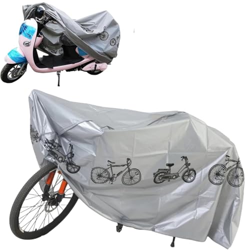 Funda Bicicleta Exterior Impermeable,Cubierta para Bicicleta Impermeable,Funda para Bicicletas Exterior,Fundas para Bicicletas Plegable,Fundas de Bici Cubiertas Protector,Antipolvo,Nieve (Gris)