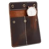 NBEADS Custodia per Orologio in Pelle, Portaoggetti per Orologio Borsa Regalo Stile Busta con Bottone A Pressione per Organizzatore di Orologi Gioielli, Marrone Noce di Cocco, 13.1×13.1cm