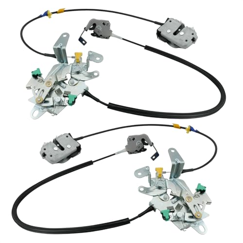 Blycorul Rear Door Latch Assembly and Cable, Compatible with 1999-2007 Ford F250 F350 F450 F550 Super Duty, Left Driver & Right Passenger Upper & Lower Side, Replaces 6C3Z28264A01A 6C3Z28264A00A