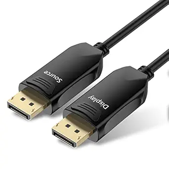 DP Fiber Cable 100ft, BIFALE Displayport Fiber Optic Cable High Speed 32.4 Gbps 8K@60Hz 4K@165Hz 2K@144Hz DP1.4, Fiber DP to DP Cable Slim and Flexible, Gold Plated Connector, Displayport Fiber Cable