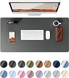 YSAGi レザー デスクパッド オフィス デスクマット マウス対応 大型マウスパッド ノンスリップPUレザー デスクブロッター ラップトップデスクパッド オフィス・家庭用防水 デスクライティングパッド (ダークグレー, 80*40cm)