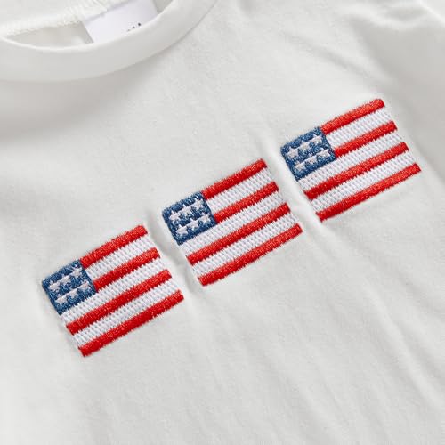Image of 4th Of July Toddler Boy Outfit Popsicle American Flag T-Shirt and Gingham Plaid Shorts Set Independence Day Clothes