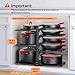 SAYZH Pots and Pans Organizer, Adjustable and Snap-on Saucepan Rack for Cupboard, Pan Organizer for Kitchen Organization & Storage, Rustproof Pot Organizer, Upgraded Design (Black 8 Tier)