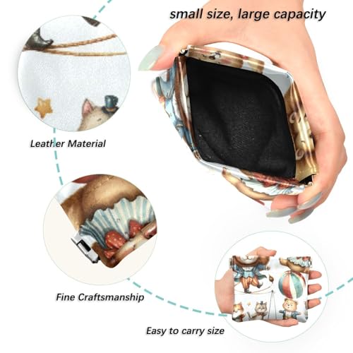 Funny Animals Coin Purse Leather Pouch Change Purse, Squeeze Coin Pouch for Cards, Keys & Lipsticks, Unisex2