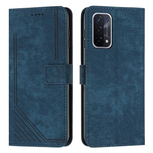 Étui portefeuille Oppo A74 5G avec dragonne et fentes pour cartes