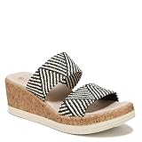 Picture of BZees Womens Resort Cork Strappy Wedge Sandal, Black Natural, 10 US