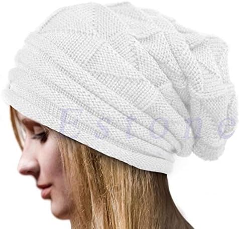 Fashion Winter Warm Caps Baggy Slouchy Knitted Beanies Hat Outdoor Skullies Fordable Cap Ear Warmer Bonnet,Stretchable 58cm
